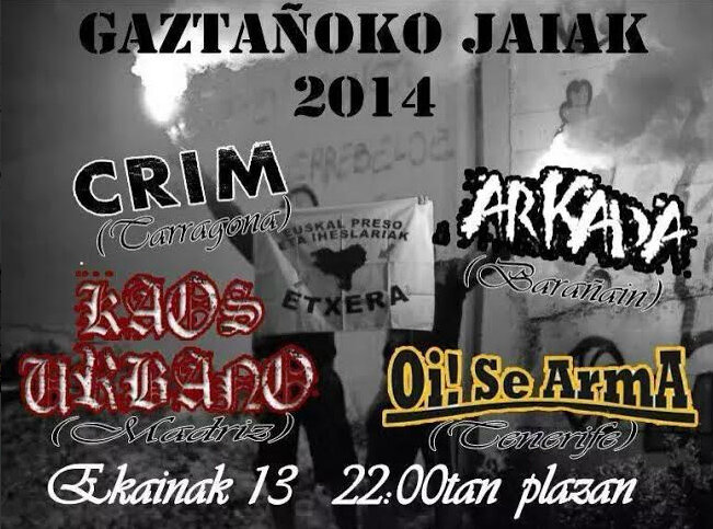 13.JUN, CRIM, KAOS URBANO, ARKADA, OI! SE ARMA